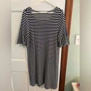 Navy Blue Stripe Dress